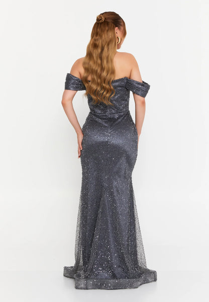 Off Shoulder Maxi Tulle Mermaid Regular Wedding Guest Dress Unit Price: €95