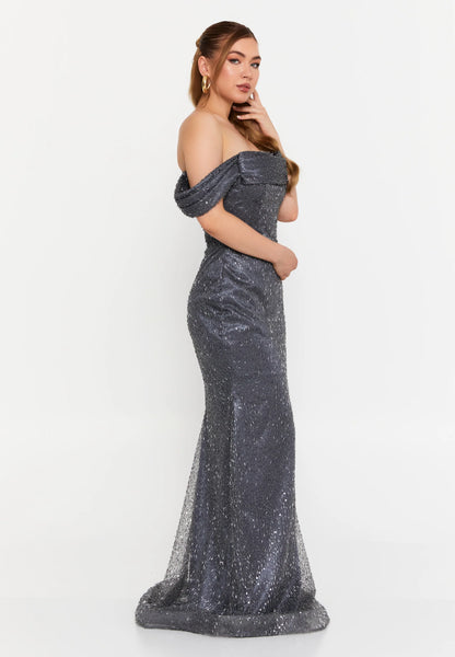 Off Shoulder Maxi Tulle Mermaid Regular Wedding Guest Dress Unit Price: €95