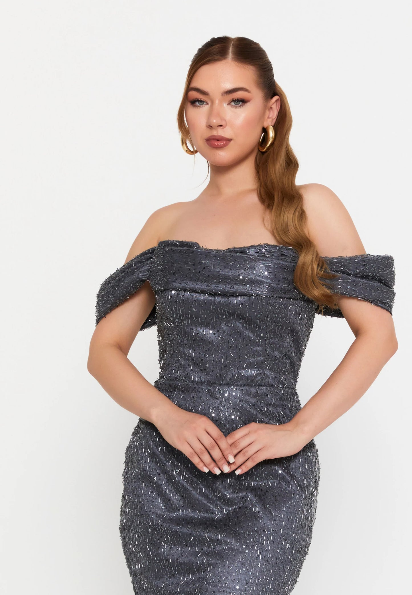 Off Shoulder Maxi Tulle Mermaid Regular Wedding Guest Dress Unit Price: €95