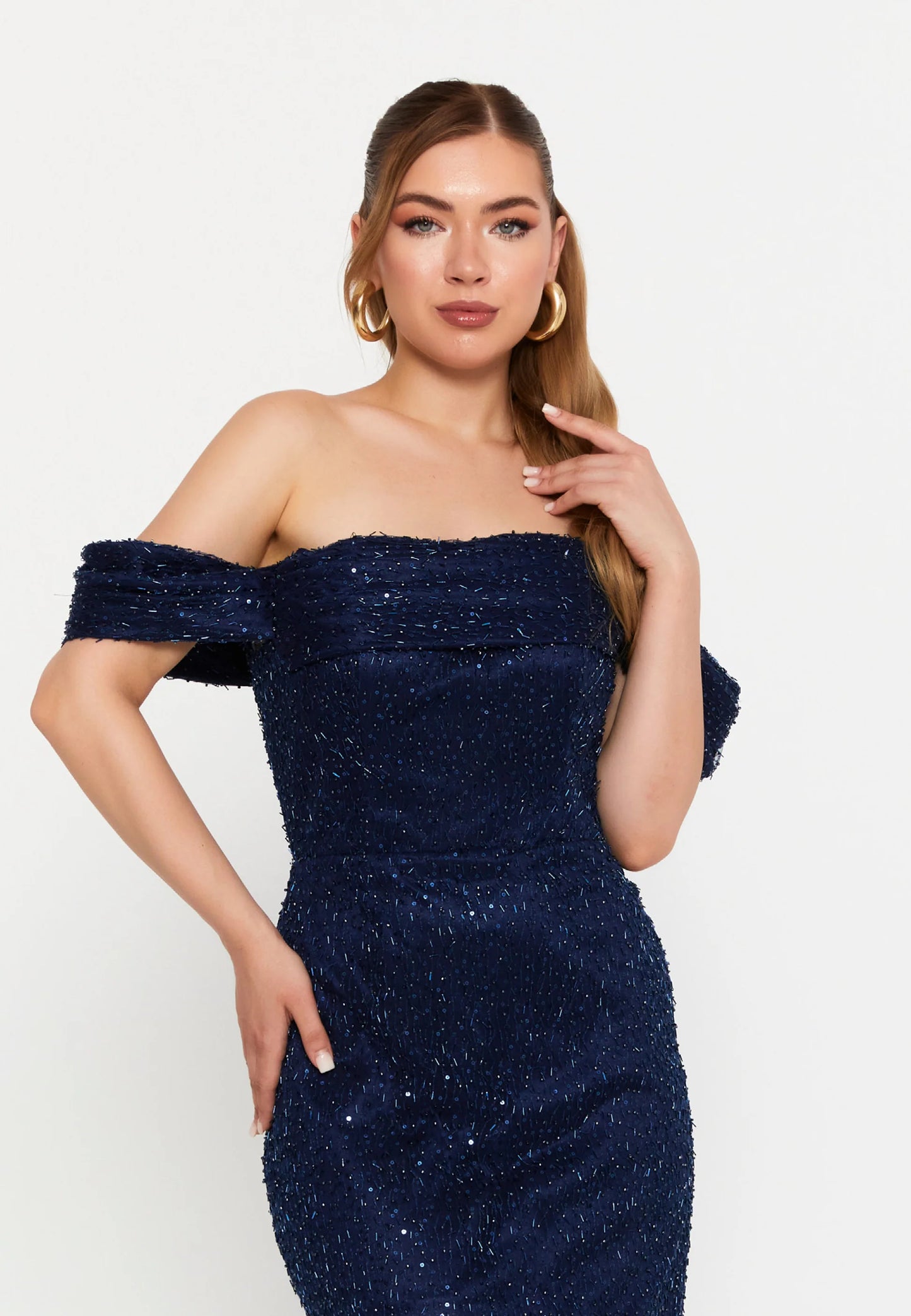 Off Shoulder Maxi Tulle Mermaid Regular Wedding Guest Dress Unit Price: €95