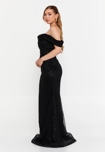 Off Shoulder Maxi Tulle Mermaid Regular Wedding Guest Dress Unit Price: €95
