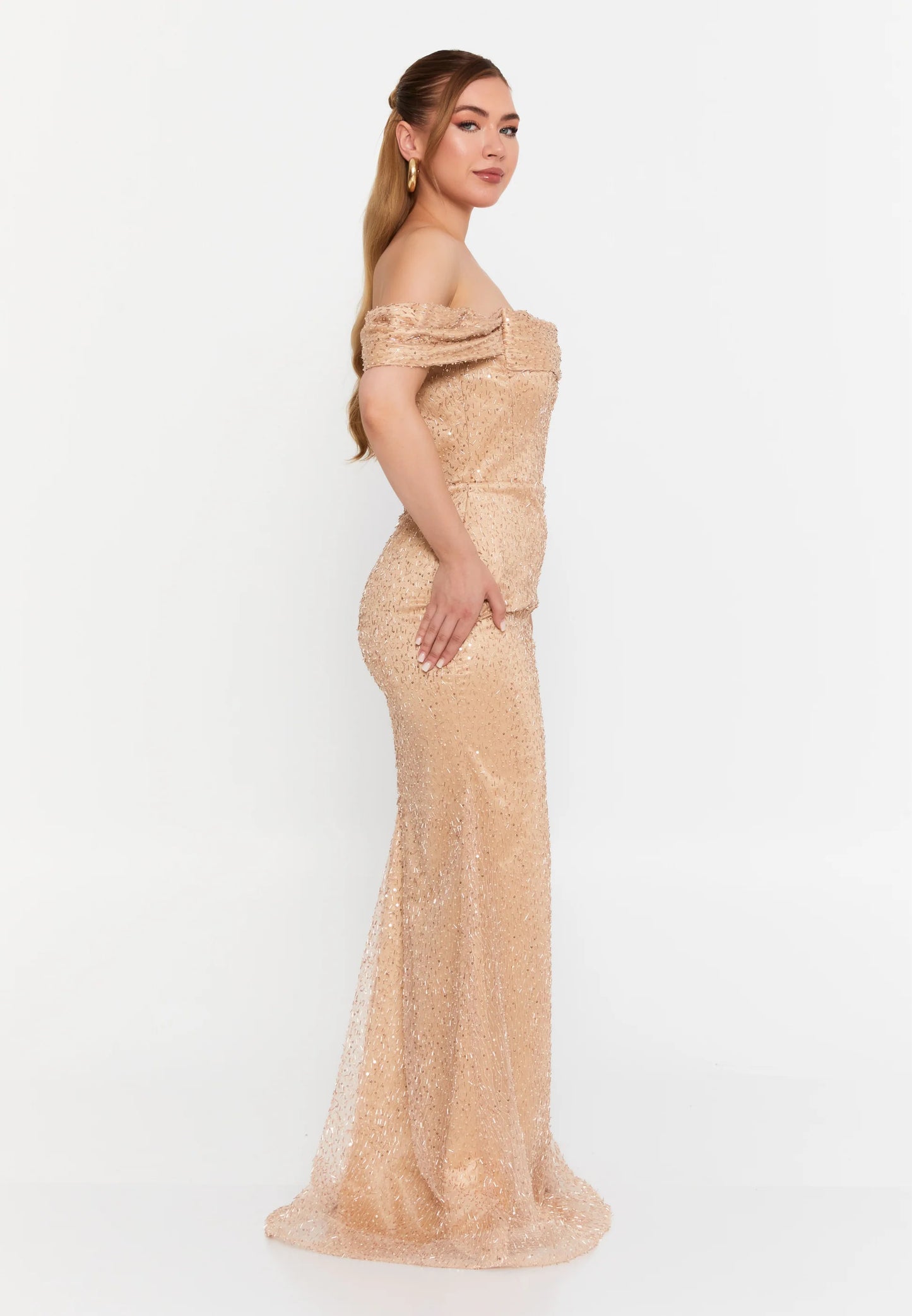 Off Shoulder Maxi Tulle Mermaid Regular Wedding Guest Dress Unit Price: €95