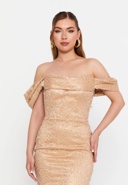 Off Shoulder Maxi Tulle Mermaid Regular Wedding Guest Dress Unit Price: €95