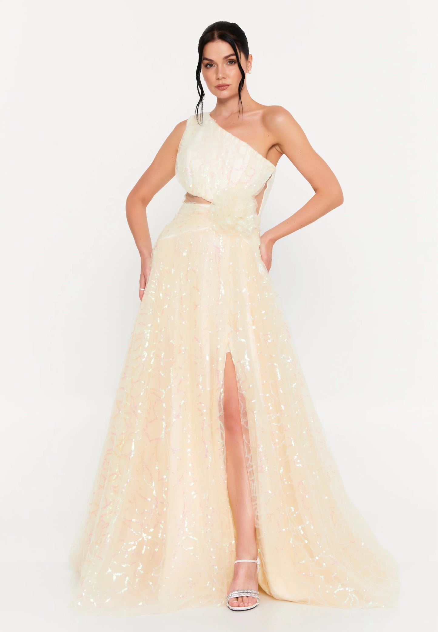 One Shoulder Maxi Tulle A - Line Regular Prom Dress Unit Price: €83