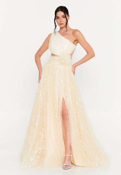 One Shoulder Maxi Tulle A - Line Regular Prom Dress Unit Price: €83