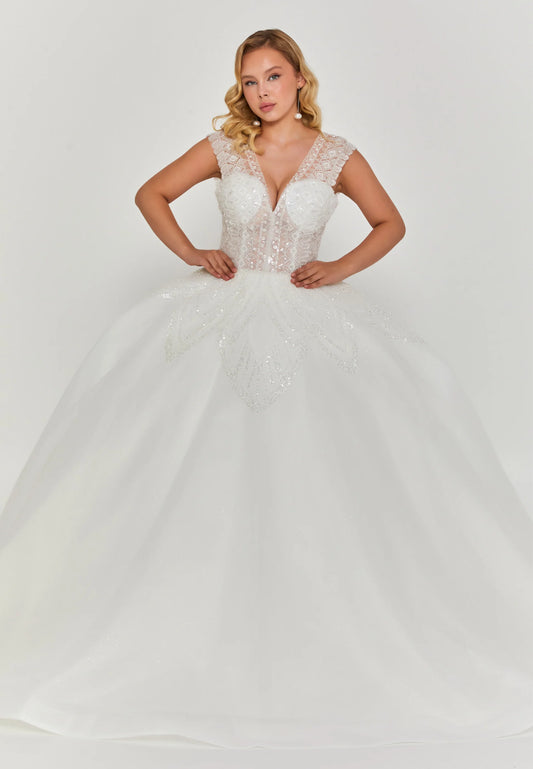 Sleeveless Maxi Tulle Regular Wedding Dress Unit Price: €405