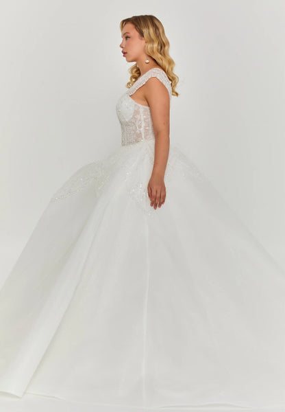 Sleeveless Maxi Tulle Regular Wedding Dress Unit Price: €405