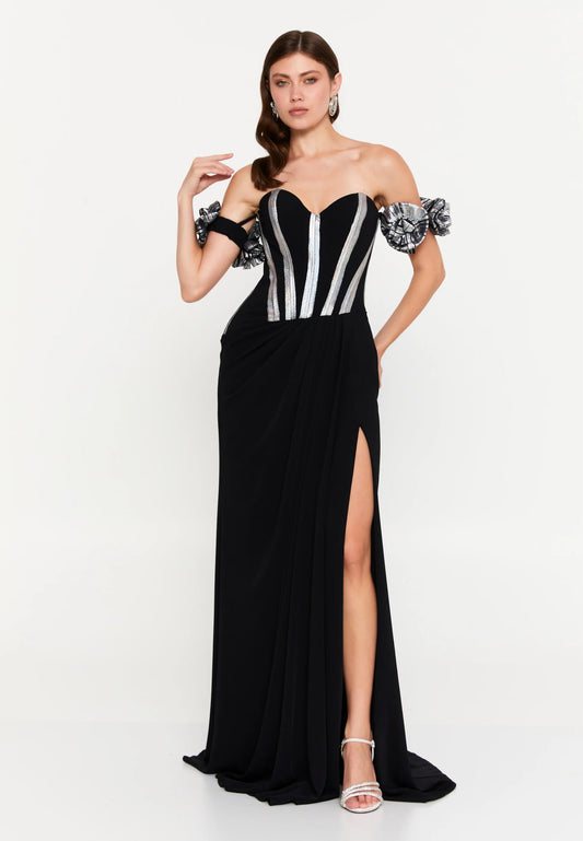 Off Shoulder Maxi Viscose Mermaid Regular Wedding Guest Dress Unit Price: €93