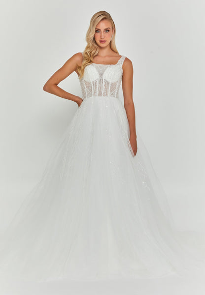 Sleeveless Maxi Tulle Regular Wedding Dress Unit Price: €195