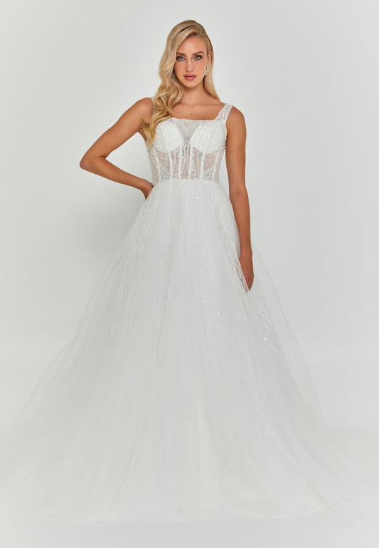 Sleeveless Maxi Tulle Regular Wedding Dress Unit Price: €195