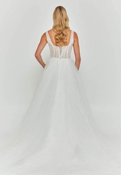 Sleeveless Maxi Tulle Regular Wedding Dress Unit Price: €195