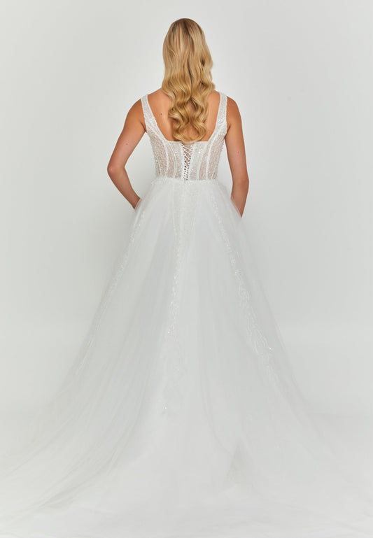 Sleeveless Maxi Tulle Regular Wedding Dress Unit Price: €195