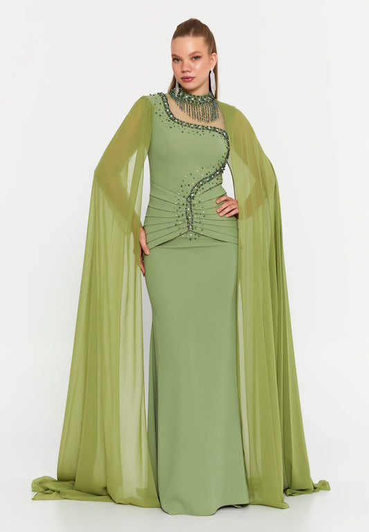 Long Sleeve Maxi Viscose Mermaid Regular Wedding Guest Dress Unit Price: €96