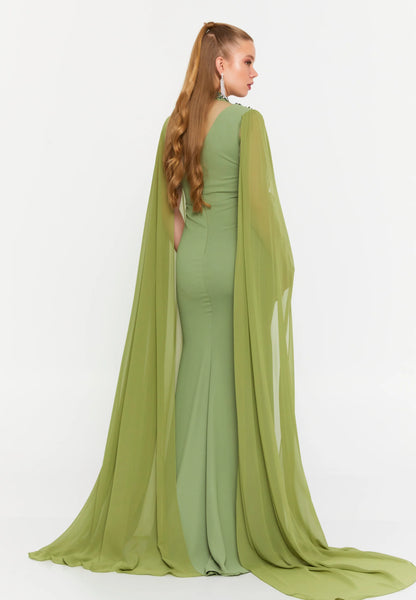 Long Sleeve Maxi Viscose Mermaid Regular Wedding Guest Dress Unit Price: €96