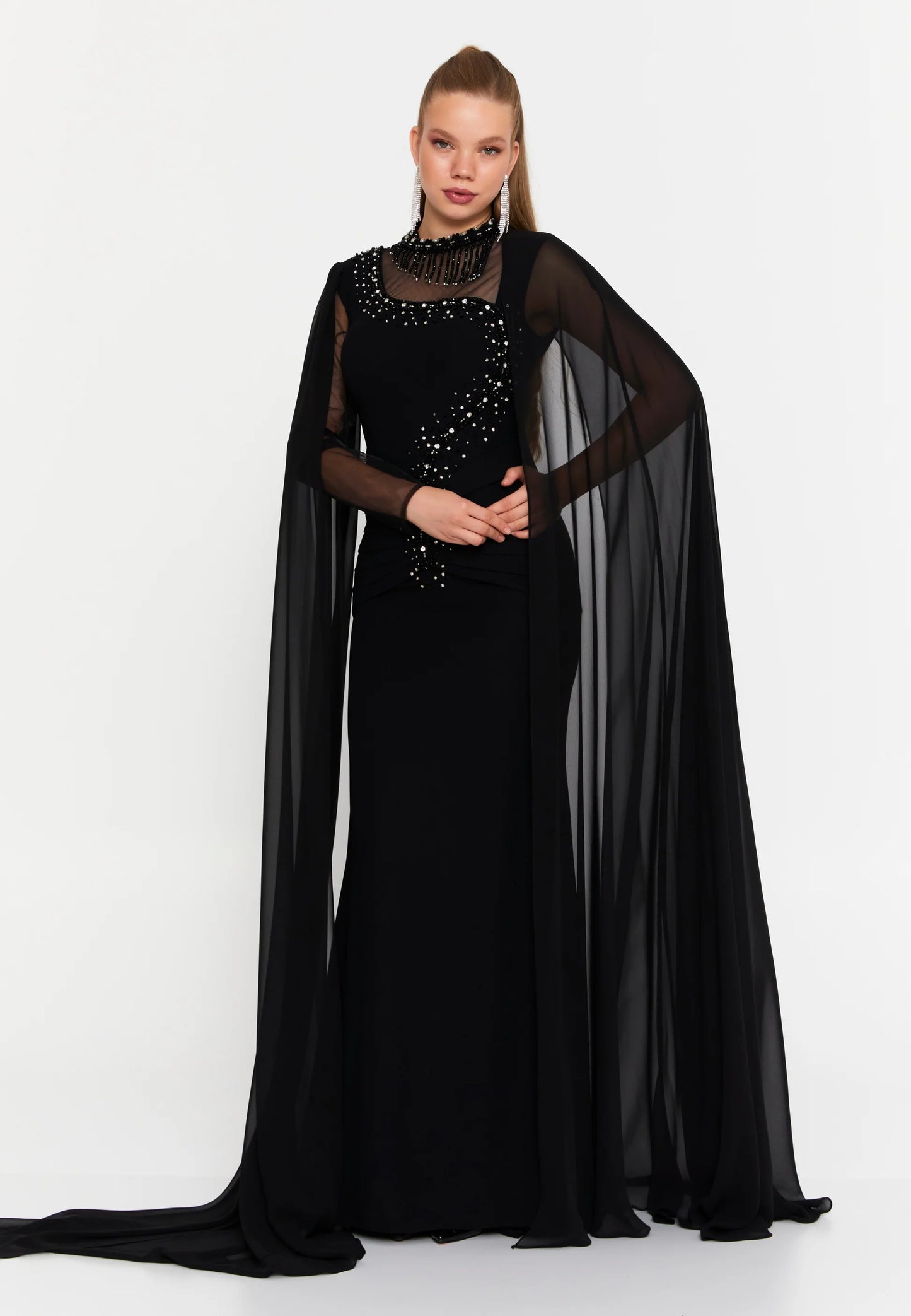 Long Sleeve Maxi Viscose Mermaid Regular Wedding Guest Dress Unit Price: €96