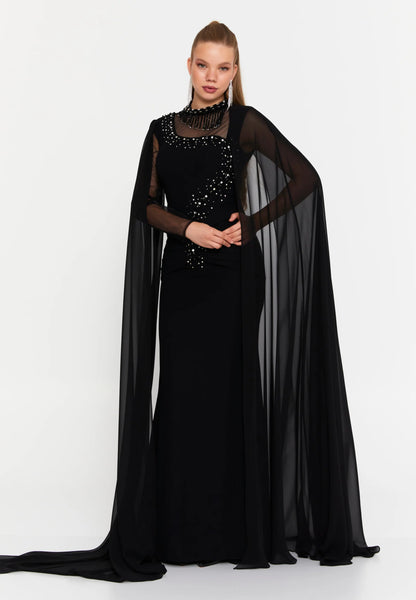 Long Sleeve Maxi Viscose Mermaid Regular Wedding Guest Dress Unit Price: €96