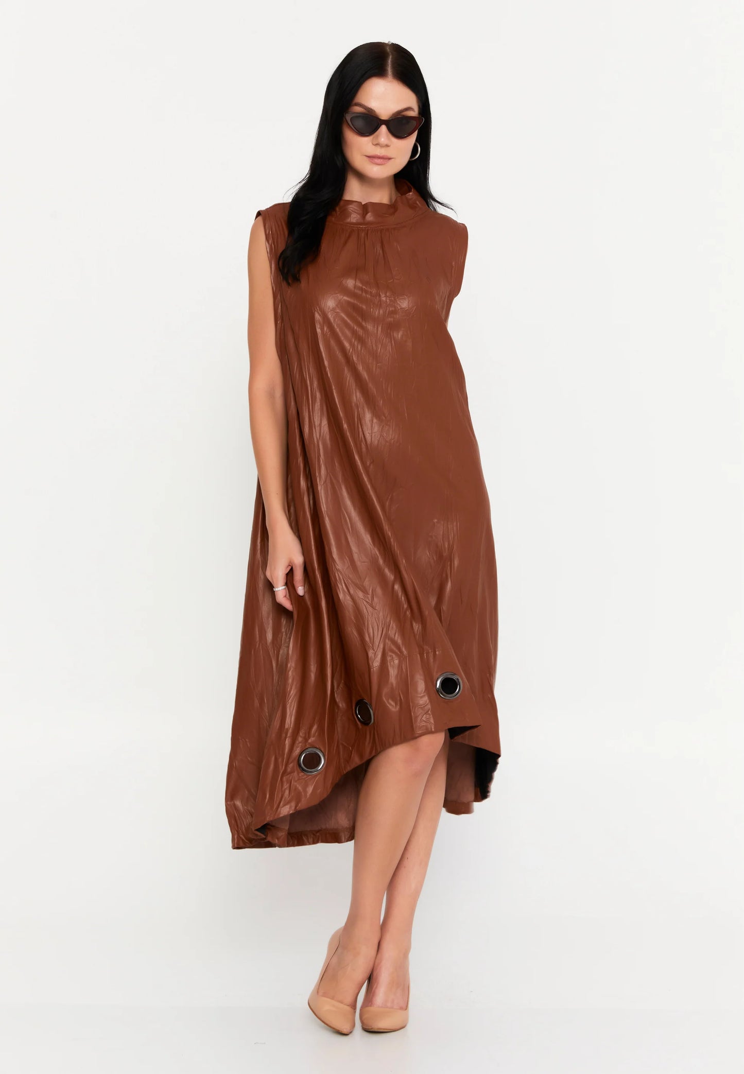 Sleeveless Maxi Faux Leather Column Plus Size Casual Dress Unit Price: €39