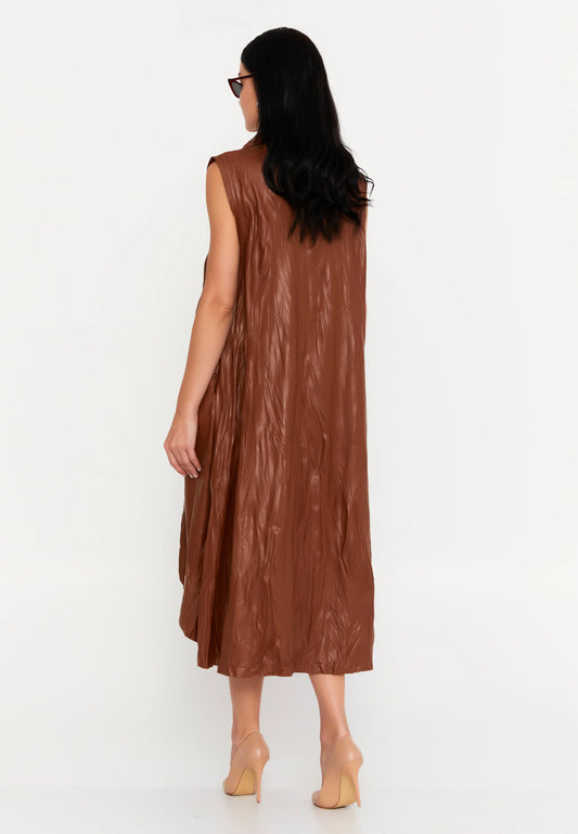 Sleeveless Maxi Faux Leather Column Plus Size Casual Dress Unit Price: €39