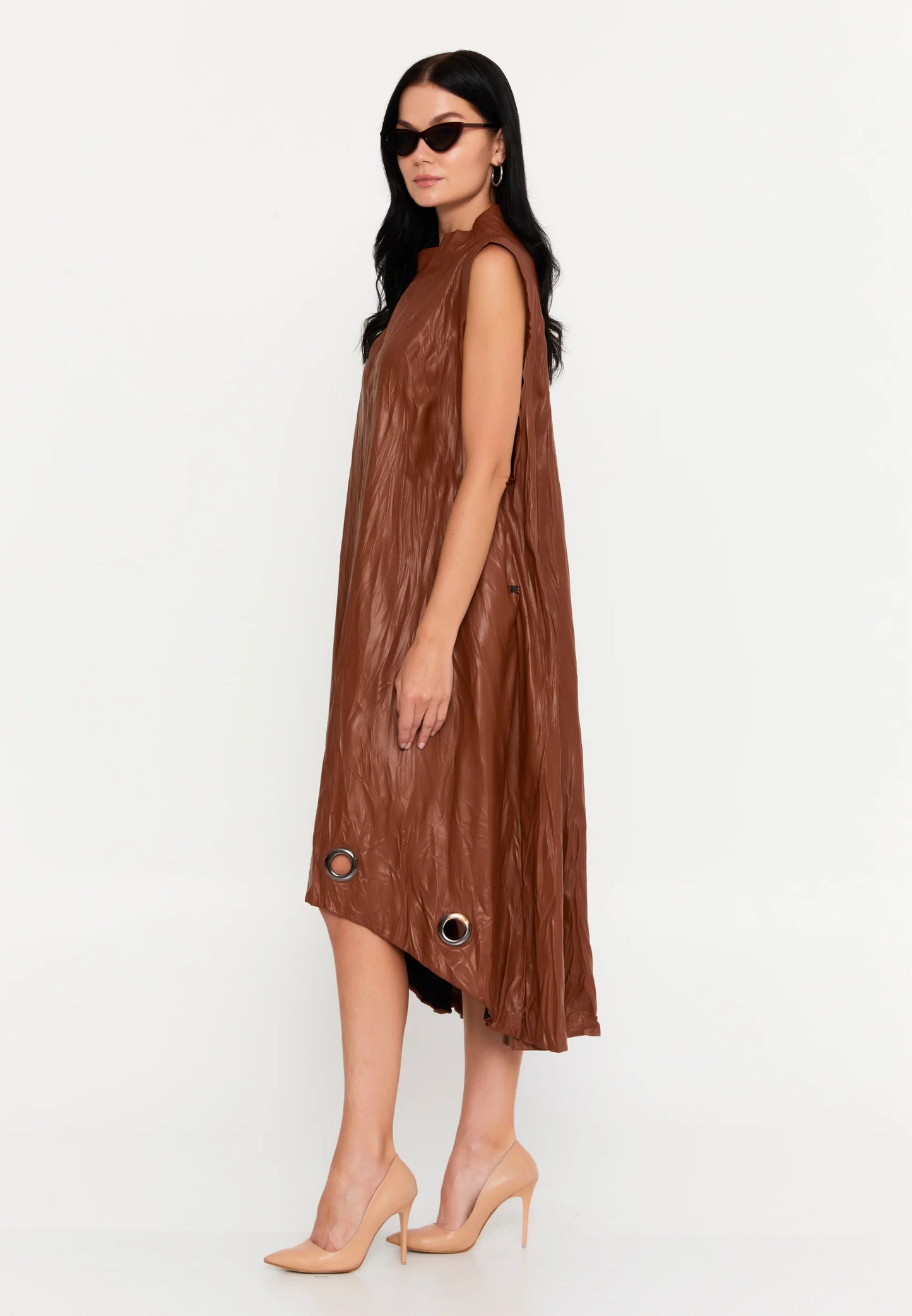 Sleeveless Maxi Faux Leather Column Plus Size Casual Dress Unit Price: €39