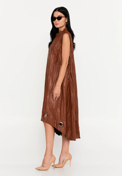 Sleeveless Maxi Faux Leather Column Plus Size Casual Dress Unit Price: €39