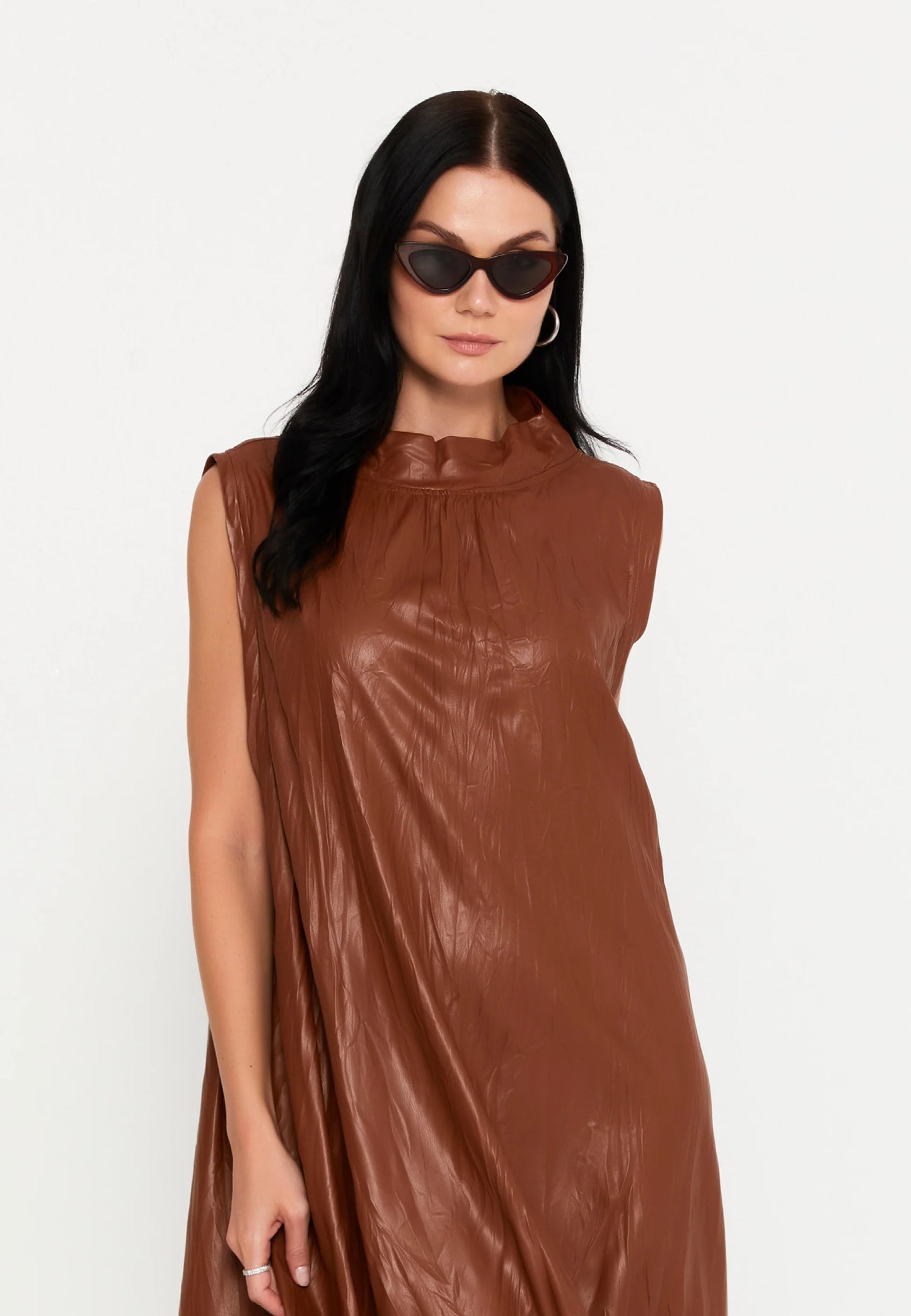 Sleeveless Maxi Faux Leather Column Plus Size Casual Dress Unit Price: €39