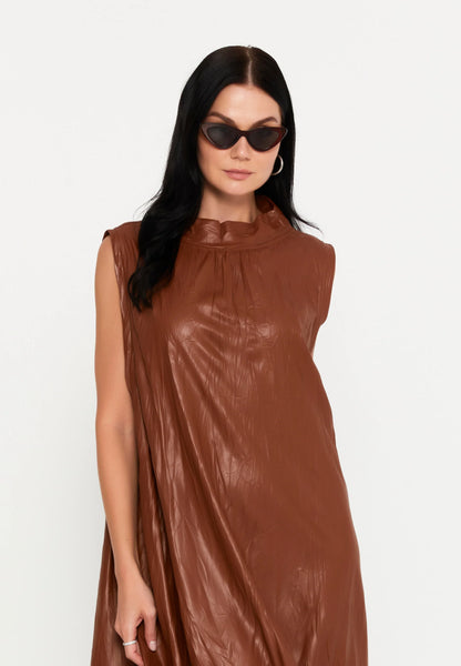 Sleeveless Maxi Faux Leather Column Plus Size Casual Dress Unit Price: €39