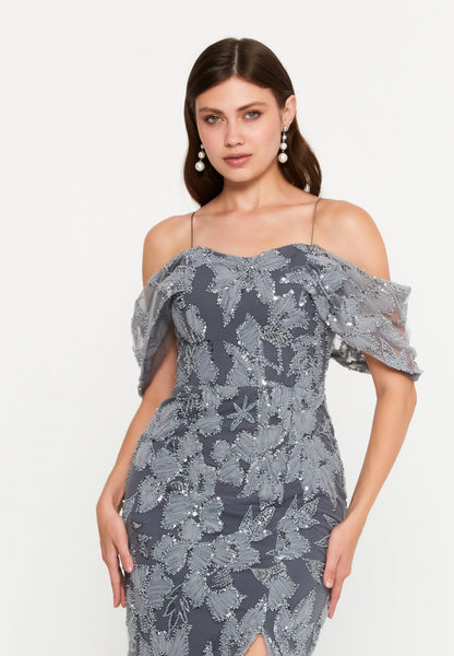 Off Shoulder Maxi Tulle Mermaid Regular Wedding Guest Dress Unit Price: €78