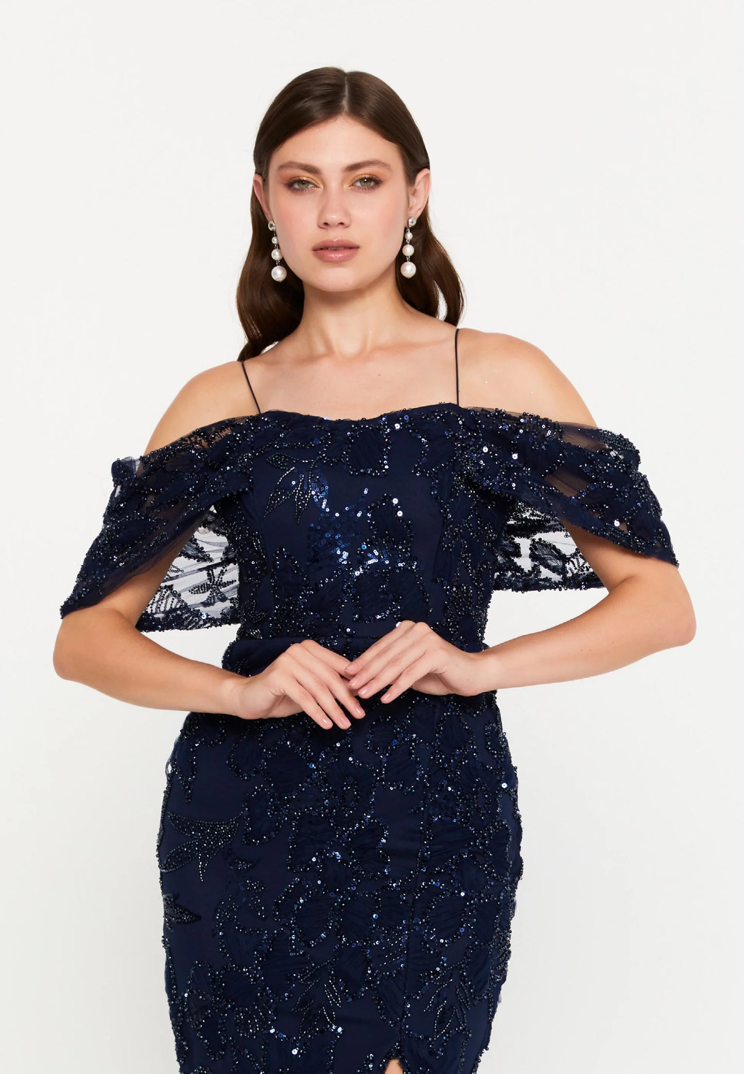 Off Shoulder Maxi Tulle Mermaid Regular Wedding Guest Dress Unit Price: €78