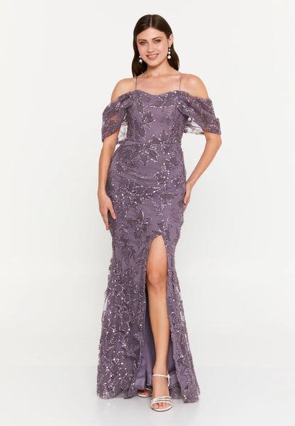 Off Shoulder Maxi Tulle Mermaid Regular Wedding Guest Dress Unit Price: €78