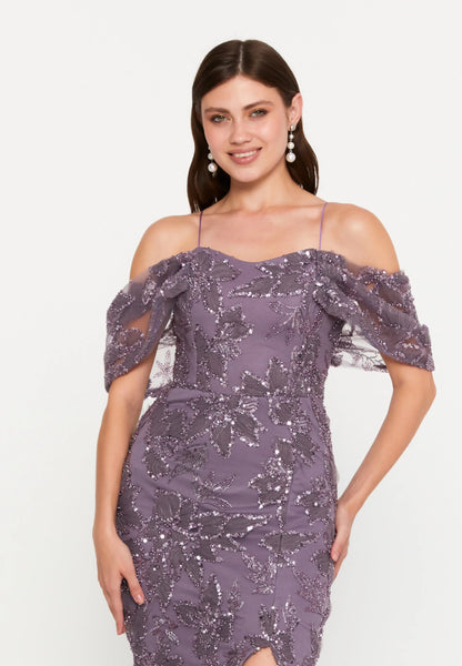 Off Shoulder Maxi Tulle Mermaid Regular Wedding Guest Dress Unit Price: €78