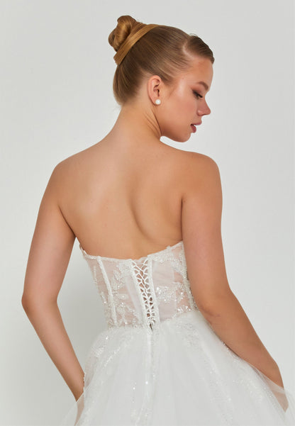 Strapless Maxi Tulle Regular Wedding Dress Unit Price: €200