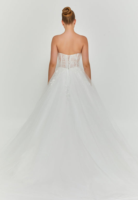Strapless Maxi Tulle Regular Wedding Dress Unit Price: €200