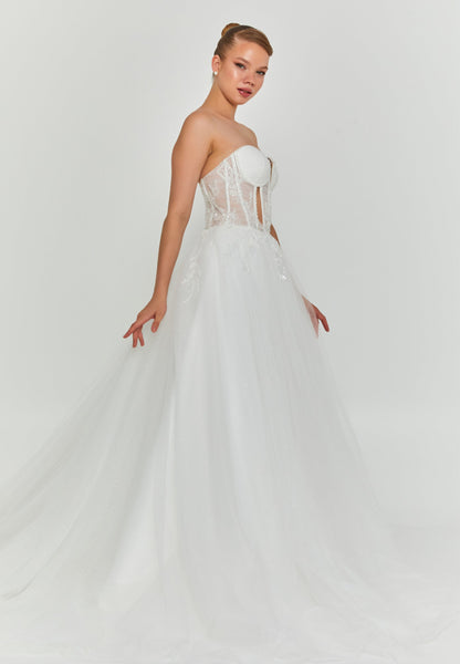 Strapless Maxi Tulle Regular Wedding Dress Unit Price: €200