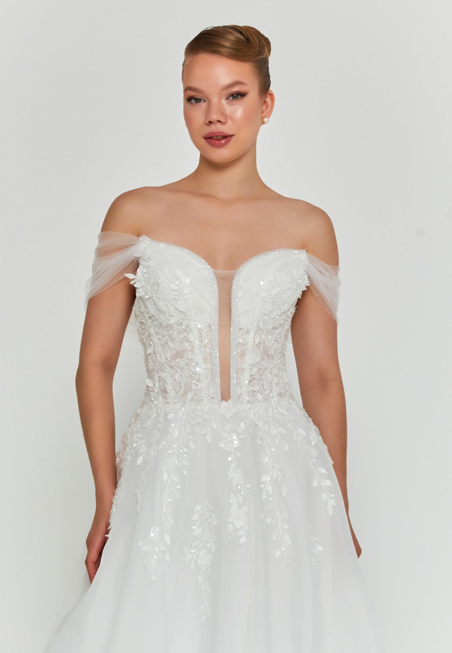 Off Shoulder Maxi Polyester Regular Wedding Dress Unit Price: €210