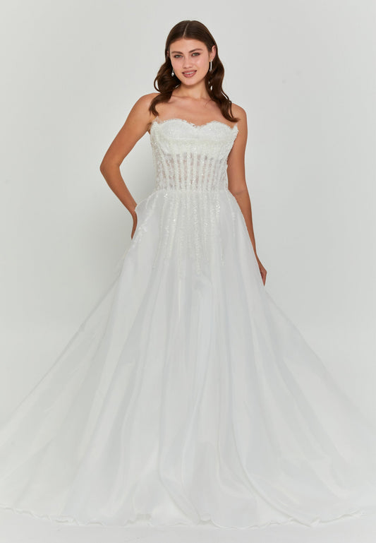 Strapless Maxi Polyester Regular Wedding Dress Unit Price: €210