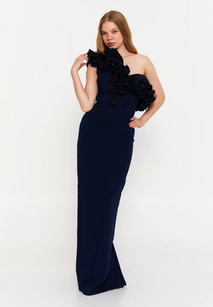 One Shoulder Maxi Viscose Column Regular Wedding Guest Dress Unit Price: €56