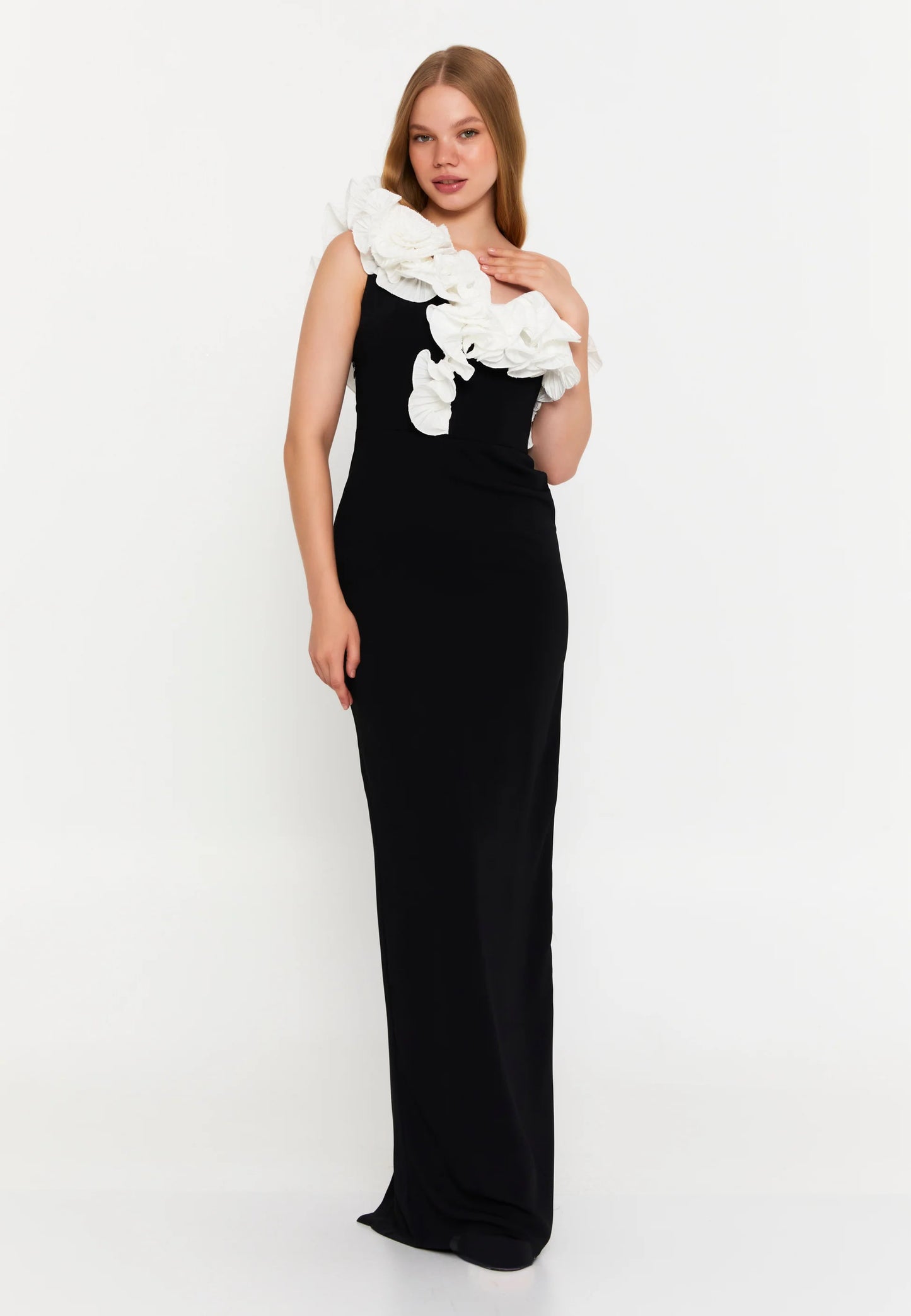 One Shoulder Maxi Viscose Column Regular Wedding Guest Dress Unit Price: €56