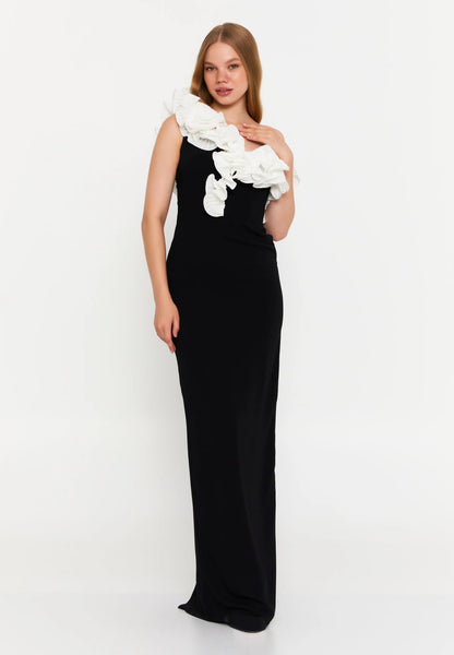 One Shoulder Maxi Viscose Column Regular Wedding Guest Dress Unit Price: €56