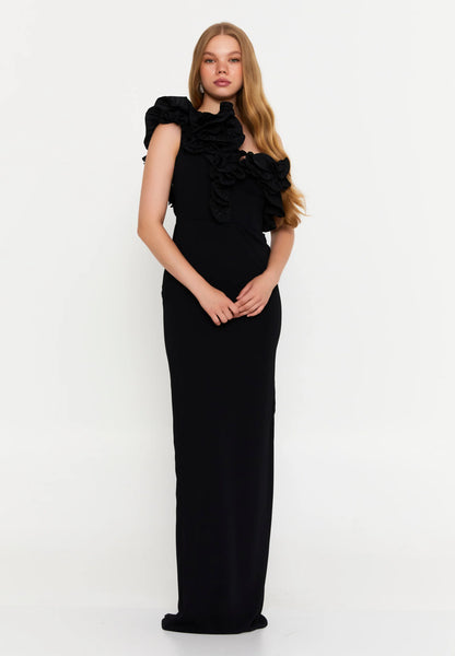 One Shoulder Maxi Viscose Column Regular Wedding Guest Dress Unit Price: €56