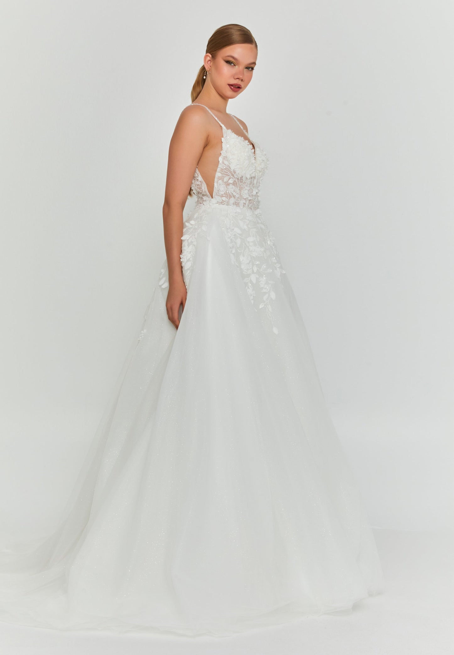 Sleeveless Maxi Tulle Regular Wedding Dress Unit Price: €240