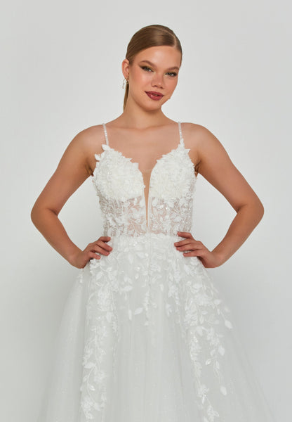 Sleeveless Maxi Tulle Regular Wedding Dress Unit Price: €240