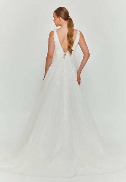 Sleeveless Maxi Tulle Regular Wedding Dress Unit Price: €270