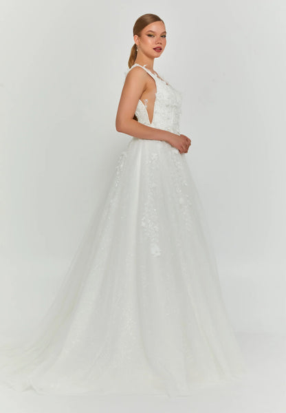 Sleeveless Maxi Tulle Regular Wedding Dress Unit Price: €270
