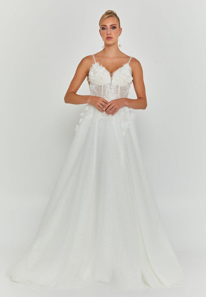 Sleeveless Maxi Tulle Regular Wedding Dress Unit Price: €270
