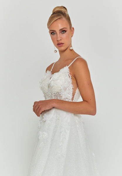 Sleeveless Maxi Tulle Regular Wedding Dress Unit Price: €270