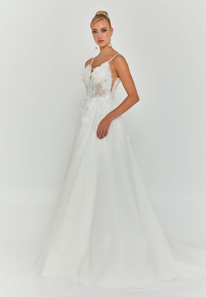 Sleeveless Maxi Tulle Regular Wedding Dress Unit Price: €270
