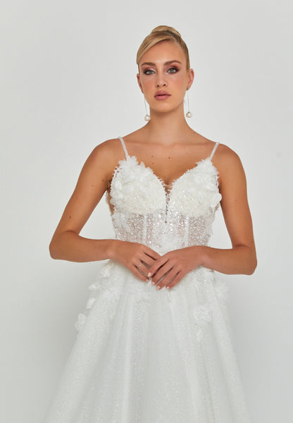 Sleeveless Maxi Tulle Regular Wedding Dress Unit Price: €270