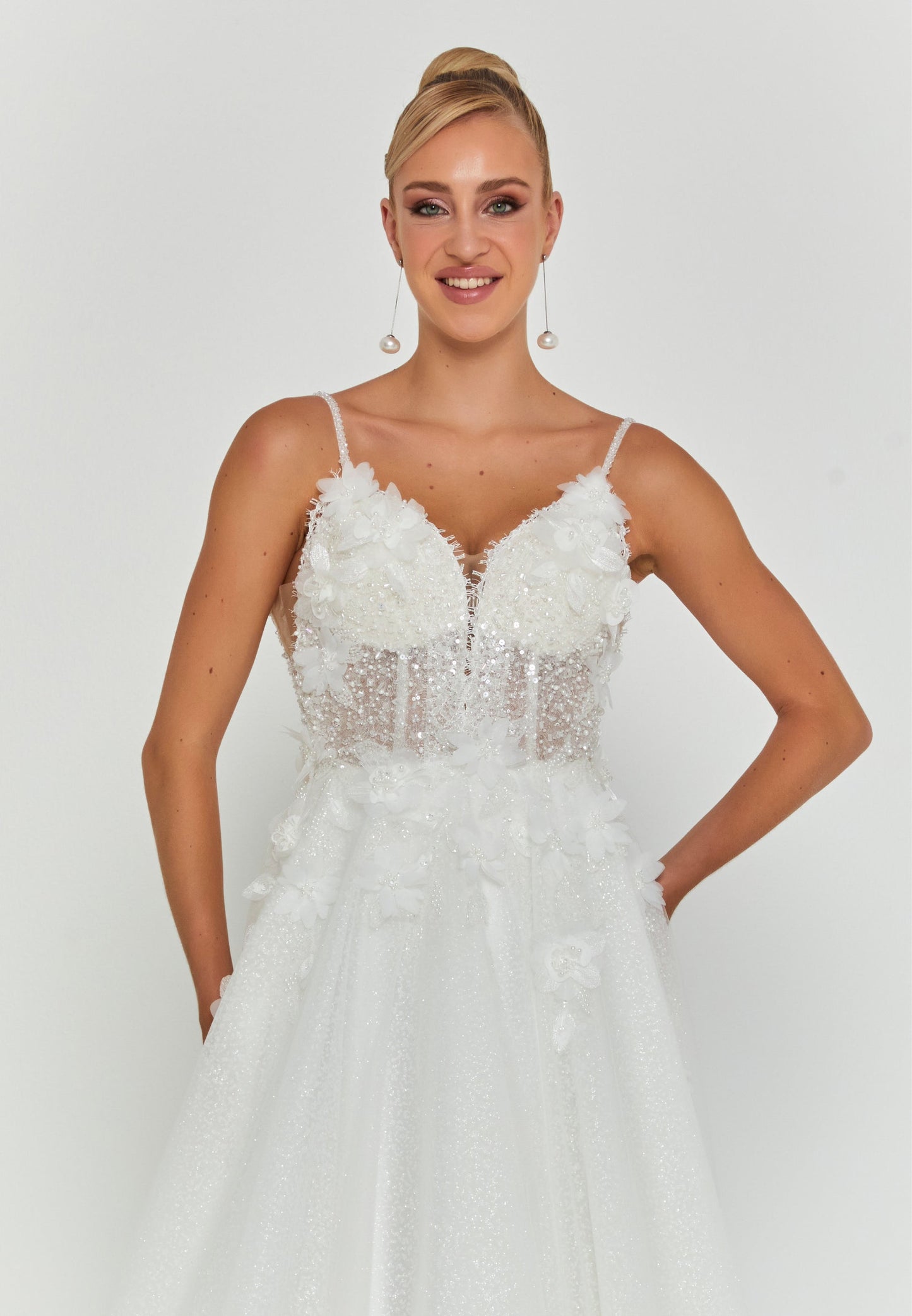 Sleeveless Maxi Tulle Regular Wedding Dress Unit Price: €270