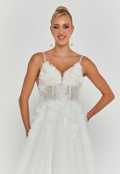 Sleeveless Maxi Tulle Regular Wedding Dress Unit Price: €270