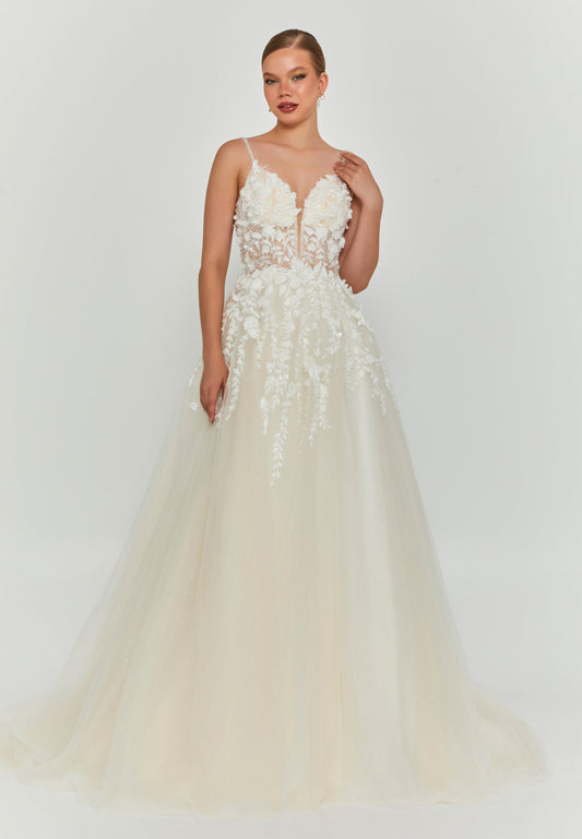 Sleeveless Maxi Tulle Regular Wedding Dress Unit Price: €240